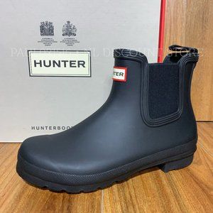 HUNTER Women's Original Chelsea Ankle Rain Boots, Black (Matte)